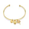 Eclectic Mixed Charm Open Bangle