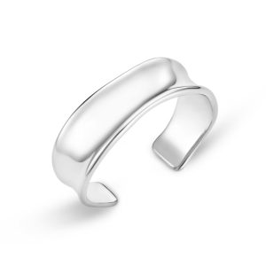 LUXE Polished Molten Bangle Silver