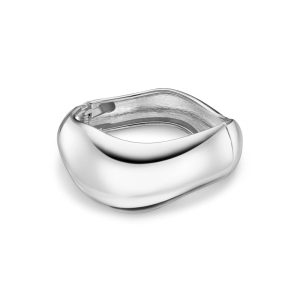 Statement Wave Bangle Silver
