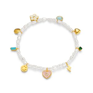 Pearl & Eclectic Charm Beaded Stretch Bracelet