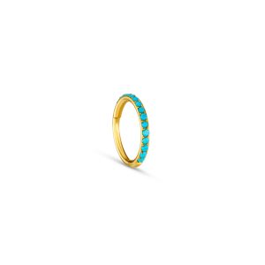Fine Turquoise Clicker Hoop Earring 8mm