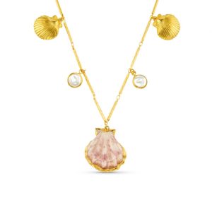 Mixed Shell & Pearl Charm Necklace