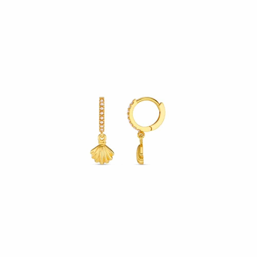 Pearl & Shell Micro Hoop Earrings