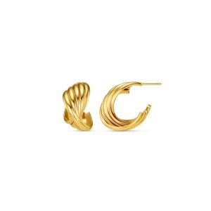 Interlocking Twist Hoop Earrings