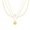 Pearl & Shell 3-Row Necklace