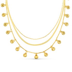 Shell Fringe 3-Row Necklace