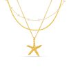 Starfish & Pearl 3-Row Necklace