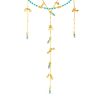 Turquoise Bead & Fringe Multi-Row Lariat Necklace