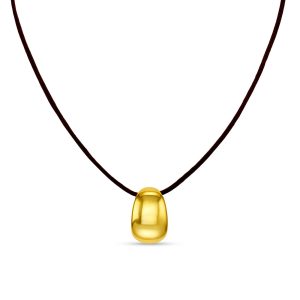 Gold Tapered Pendant Cord Necklace