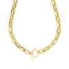 LUXE Rectangle Link T-Bar Necklace - Gold