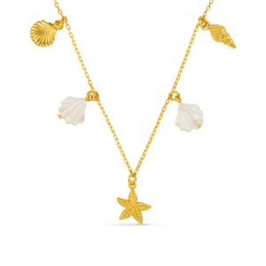 Mixed Shell & Starfish Charm Necklace