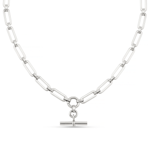 LUXE Linear Link T-Bar Necklace - Silver