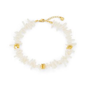 Cream Coral Chip Anklet