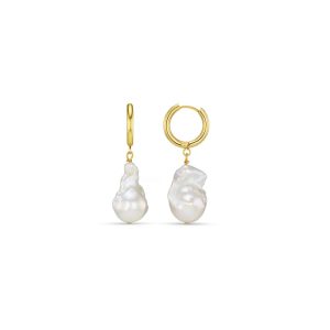 LUXE Statement Pearl Drop Hoop Earrings