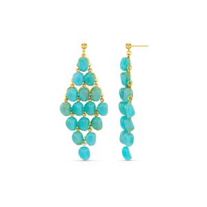 Turquoise Beaded Chandelier Drop Earrings