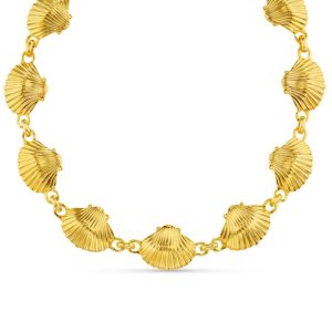 Statement Metal Shell Collar Necklace