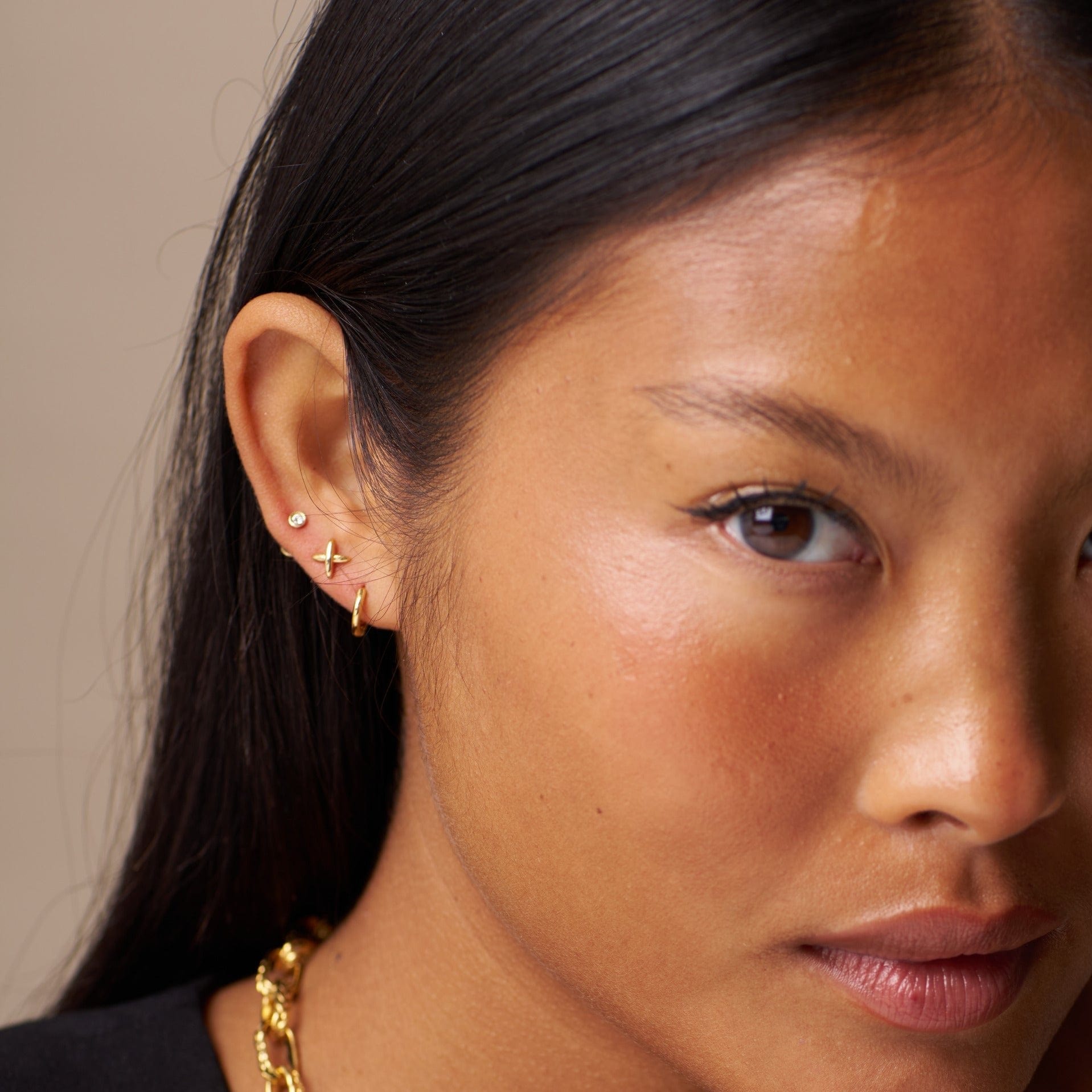 Cross & Micro Hoop Pack Ear Stacking Set - Image 2